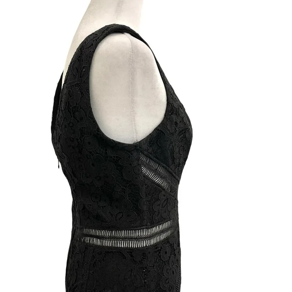 Lulus Embroidered Floral Lace Mermaid Maxi Dress Gown Black size Medium - Picture 7 of 12